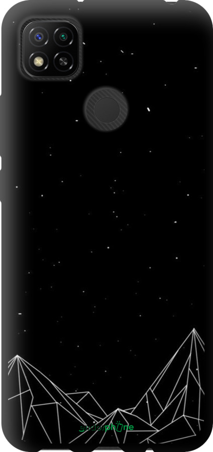 TPU чехол Черно белые абстрактные горы для Xiaomi Redmi 9C - 6437b-2035 изображение 