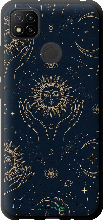 TPU чехол Celestial Harmony: Sun & Moon Gold Mystic Pattern для Xiaomi Redmi 9C - 6778b-2035 изображение 