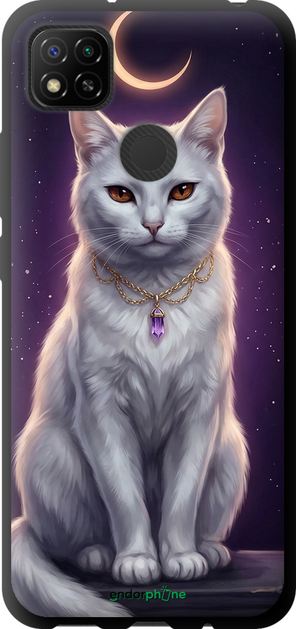 TPU чехол Mystic White Cat Gothic Dark Purple Gold для Xiaomi Redmi 9C - 6805b-2035 изображение 