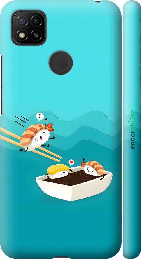3D пластиковый матовый чехол Суши для Xiaomi Redmi 9C - 6354m-2035 изображение 