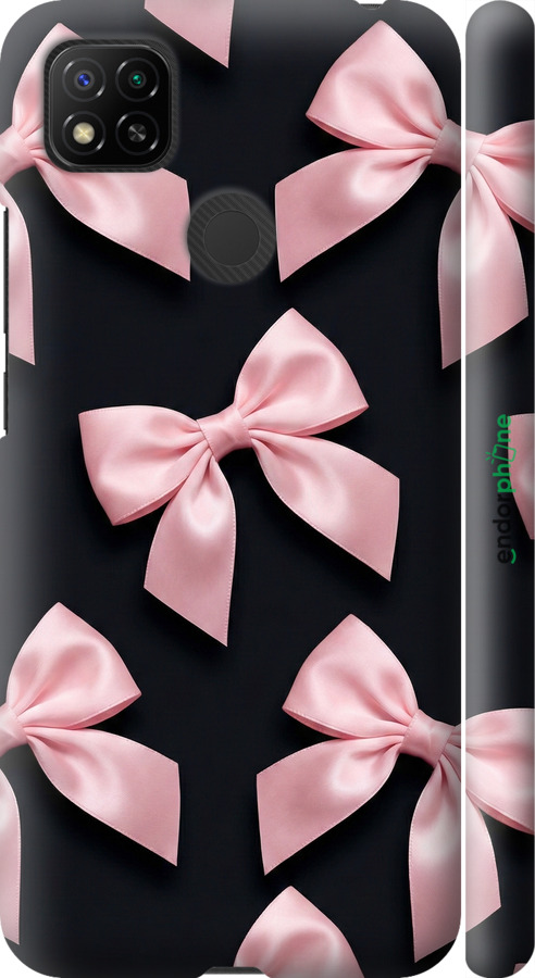 3D пластиковый матовый чехол Coquette Ribbons Dark Coquette для Xiaomi Redmi 9C - 6767m-2035 изображение 