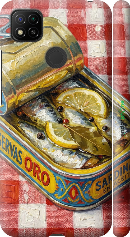 3D пластиковый матовый чехол Vintage Sardine Tin Phone для Xiaomi Redmi 9C - 6772m-2035 изображение 