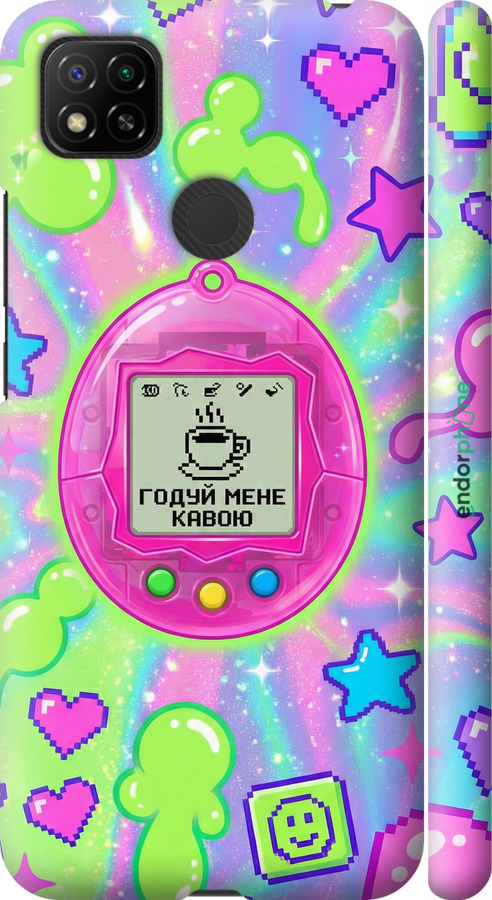 3D пластиковий матовий чехол Y2K Aesthetic Retro Pet: Годуй мене кавою для Xiaomi Redmi 9C - 6784m-2035 изображение 