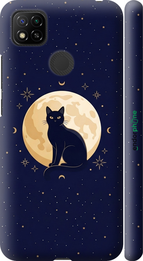 3D пластиковый матовый чехол Cute Cat Celestial/Witchy для Xiaomi Redmi 9C - 6787m-2035 изображение 