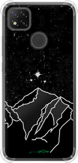 Силикон с усиленными углами чехол Минималистический горный пейзаж для Xiaomi Redmi 9C - 6438sp-2035 изображение 