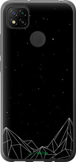 Силиконовый чехол Черно белые абстрактные горы для Xiaomi Redmi 9C - 6437u-2035 изображение 