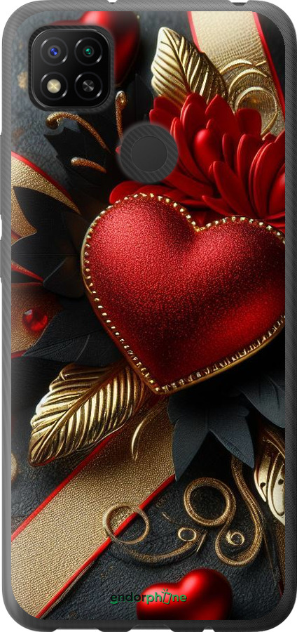 Силиконовый чехол Сердечки v2 для Xiaomi Redmi 9C - 5832u-2035 изображение 