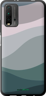 TPU чехол С фиолетовым и бирюзовым ретро-стилем и волнами для Xiaomi Redmi 9T - 6533b-2257 изображение 