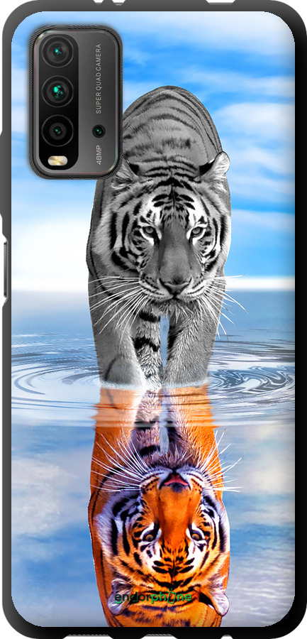 TPU чехол Тигр для Xiaomi Redmi 9T - 6016b-2257 изображение 