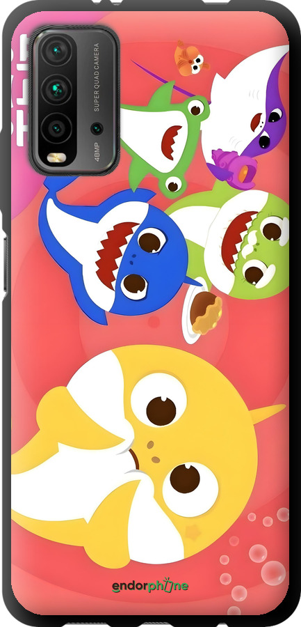 TPU чехол Бейби Шаркс для Xiaomi Redmi 9T - 6305b-2257 изображение 
