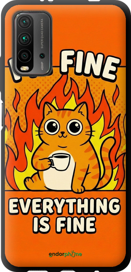 TPU чехол Funny Cat для Xiaomi Redmi 9T - 6786b-2257 изображение 