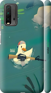 3D пластиковый матовый чехол Уточка с автоматом для Xiaomi Redmi 9T - 6356m-2257 изображение 