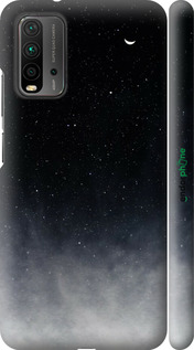 3D пластиковый матовый чехол Сині хмари, Синій місяць для Xiaomi Redmi 9T - 6396m-2257 изображение 
