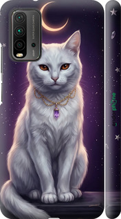 3D пластиковий матовий чехол Mystic White Cat Gothic Dark Purple Gold для Xiaomi Redmi 9T - 6805m-2257 изображение 