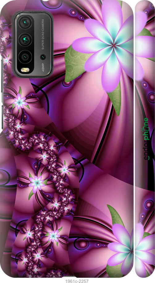

3D пластиковий матовий чохол "Квіткова мозаїка" для Xiaomi Redmi 9T, Рожевий