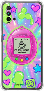 Силіконовий протиударний с посиленими кутами чехол Y2K Aesthetic Retro Pet: Годуй мене кавою для Xiaomi Redmi 9T - 6784sp-2257 изображение 