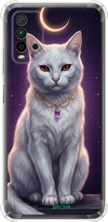 Силіконовий протиударний с посиленими кутами чехол Mystic White Cat Gothic Dark Purple Gold для Xiaomi Redmi 9T - 6805sp-2257 изображение 