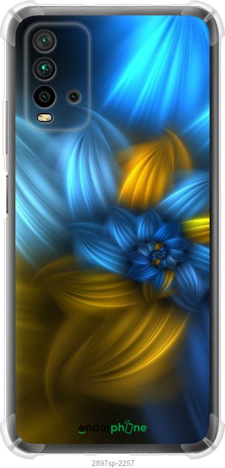 

Силіконовий протиударний с посиленими кутами чохол "Візерунок 46" для Xiaomi Redmi 9T, Синій