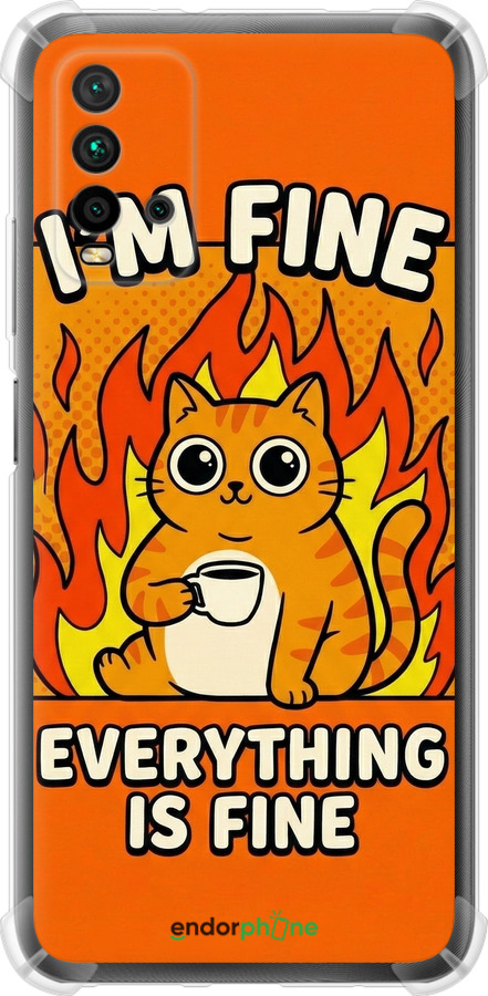 Силикон с усиленными углами чехол Funny Cat для Xiaomi Redmi 9T - 6786sp-2257 изображение 