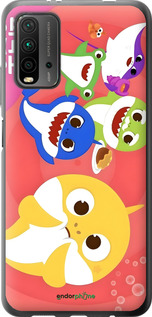 2D пластиковий чехол Бейби Шаркс для Xiaomi Redmi 9T - 6305t-2257 изображение 