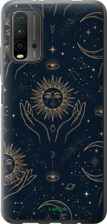 2D пластиковый чехол Celestial Harmony: Sun & Moon Gold Mystic Pattern для Xiaomi Redmi 9T - 6778t-2257 изображение 