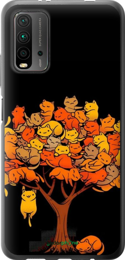 2D пластиковий чехол Дерево та котики для Xiaomi Redmi 9T - 6516t-2257 изображение 