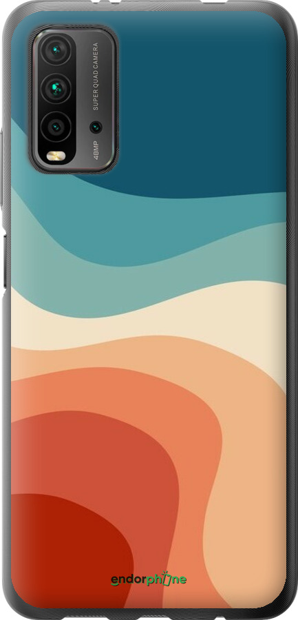 2D пластиковий чехол У стилі ретро з хвилями для Xiaomi Redmi 9T - 6531t-2257 изображение 