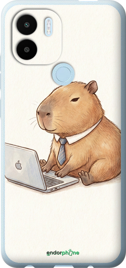 Силіконовий чехол Funny Capybara CEO Working для Xiaomi Redmi A1 Plus - 6777u-2942 изображение 