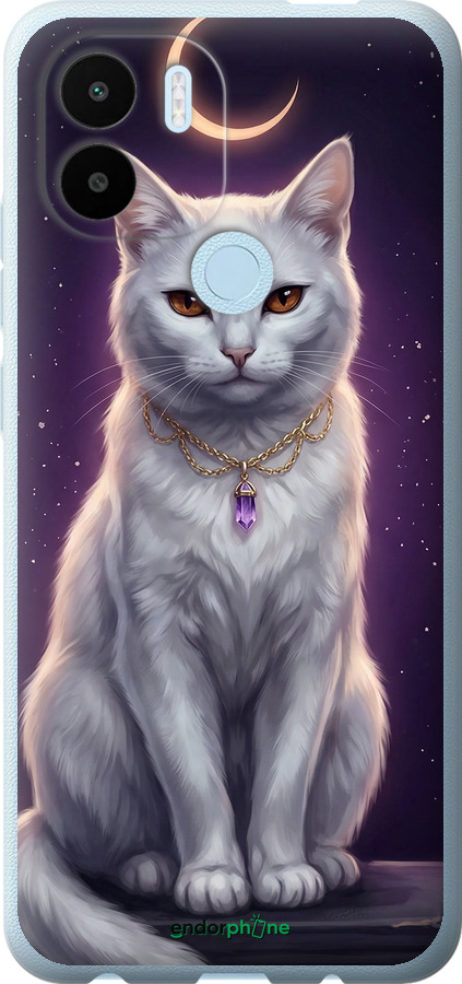 Силиконовый чехол Mystic White Cat Gothic Dark Purple Gold для Xiaomi Redmi A1 Plus - 6805u-2942 изображение 