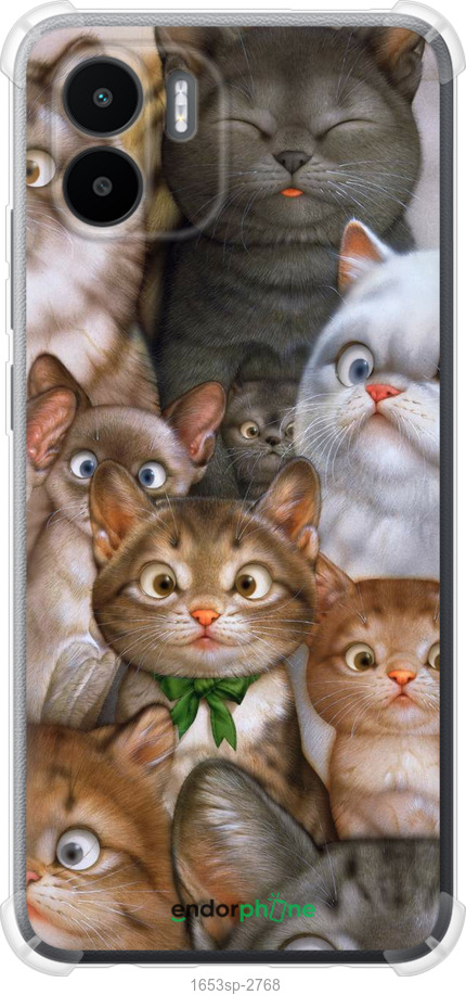 

Силіконовий протиударний с посиленими кутами чохол "Коти" для Xiaomi Redmi A1