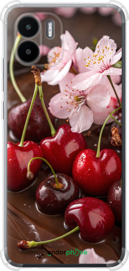 Силикон с усиленными углами чехол Вишня в шоколаде для Xiaomi Redmi A2 - 6698sp-3026 изображение 