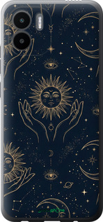 Силиконовый чехол Celestial Harmony: Sun & Moon Gold Mystic Pattern для Xiaomi Redmi A2 - 6778u-3026 изображение 