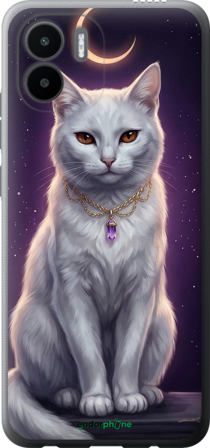 Силиконовый чехол Mystic White Cat Gothic Dark Purple Gold для Xiaomi Redmi A2 - 6805u-3026 изображение 