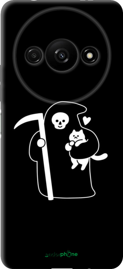 TPU чехол Мінімалістичний арт: смерть та кішка для Xiaomi Redmi A3 - 6529b-3657 изображение 