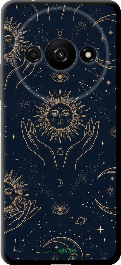 TPU чехол Celestial Harmony: Sun & Moon Gold Mystic Pattern для Xiaomi Redmi A3 - 6778b-3657 изображение 
