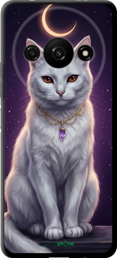 TPU чехол Mystic White Cat Gothic Dark Purple Gold для Xiaomi Redmi A3 - 6805b-3657 изображение 