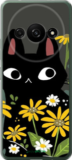 Силиконовый чехол Черный кот с цветами для Xiaomi Redmi A3 - 6448u-3657 изображение 