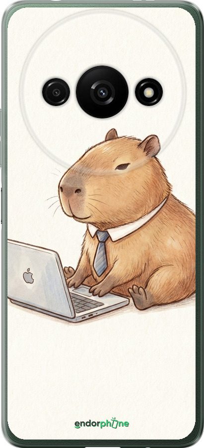 Силиконовый чехол Funny Capybara CEO Working для Xiaomi Redmi A3 - 6777u-3657 изображение 