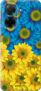 Силиконовый чехол Жёлто-голубые цветы для Xiaomi Redmi A5 4G - 1048u-3926 изображение 