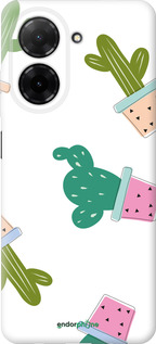 Силиконовый чехол Кактусы в горшочках для Xiaomi Redmi A5 4G - 3968u-3926 изображение 