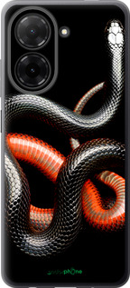 Силиконовый чехол Красно-черная змея на черном фоне для Xiaomi Redmi A5 4G - 4063u-3926 изображение 