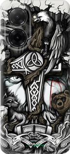 Силиконовый чехол Тату Викинг для Xiaomi Redmi A5 4G - 4098u-3926 изображение 