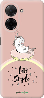 Силиконовый чехол Единорожка в пончике для Xiaomi Redmi A5 4G - 4282u-3926 изображение 