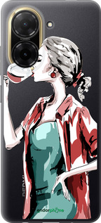 Силиконовый чехол Девушка с бокалом для Xiaomi Redmi A5 4G - 4662u-3926 изображение 