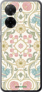 Силиконовый чехол Цветочный орнамент v2 для Xiaomi POCO C71 4G - 5513u-4146 изображение 