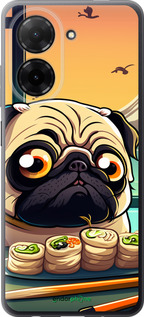 Силиконовый чехол Мопс и суши для Xiaomi Redmi A5 4G - 5588u-3926 изображение 