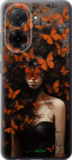 Силиконовый чехол Девушка с оранжевыми бабочками для Xiaomi Redmi A5 4G - 5941u-3926 изображение 