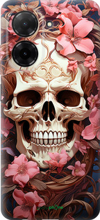 Силиконовый чехол Череп в розовых цветах для Xiaomi Redmi A5 4G - 5965u-3926 изображение 