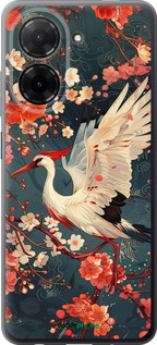 Силиконовый чехол Сакура и аист для Xiaomi Redmi A5 4G - 6108u-3926 изображение 