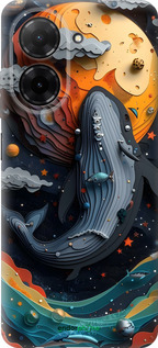 Силиконовый чехол Кит в космосе для Xiaomi Redmi A5 4G - 6328u-3926 изображение 